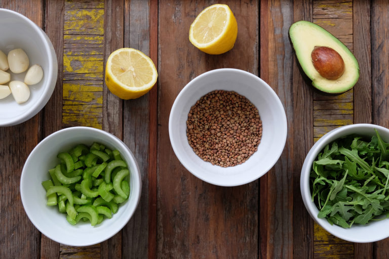 Mary Helen's Lentil Salad with Avocado & Arugula